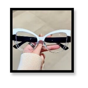 (New in package)Chic Black and White Cat-Eye Sunglasses